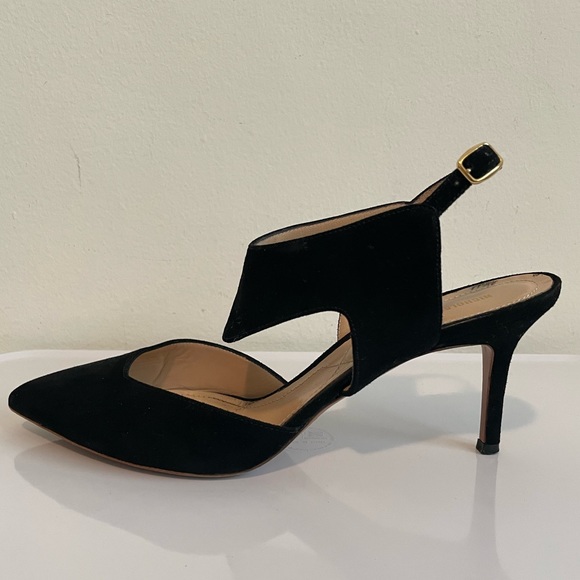 Nicholas Kirkwood Leda Suede Cutout Slingback Pump, Black 38 1/2 - Picture 5 of 13